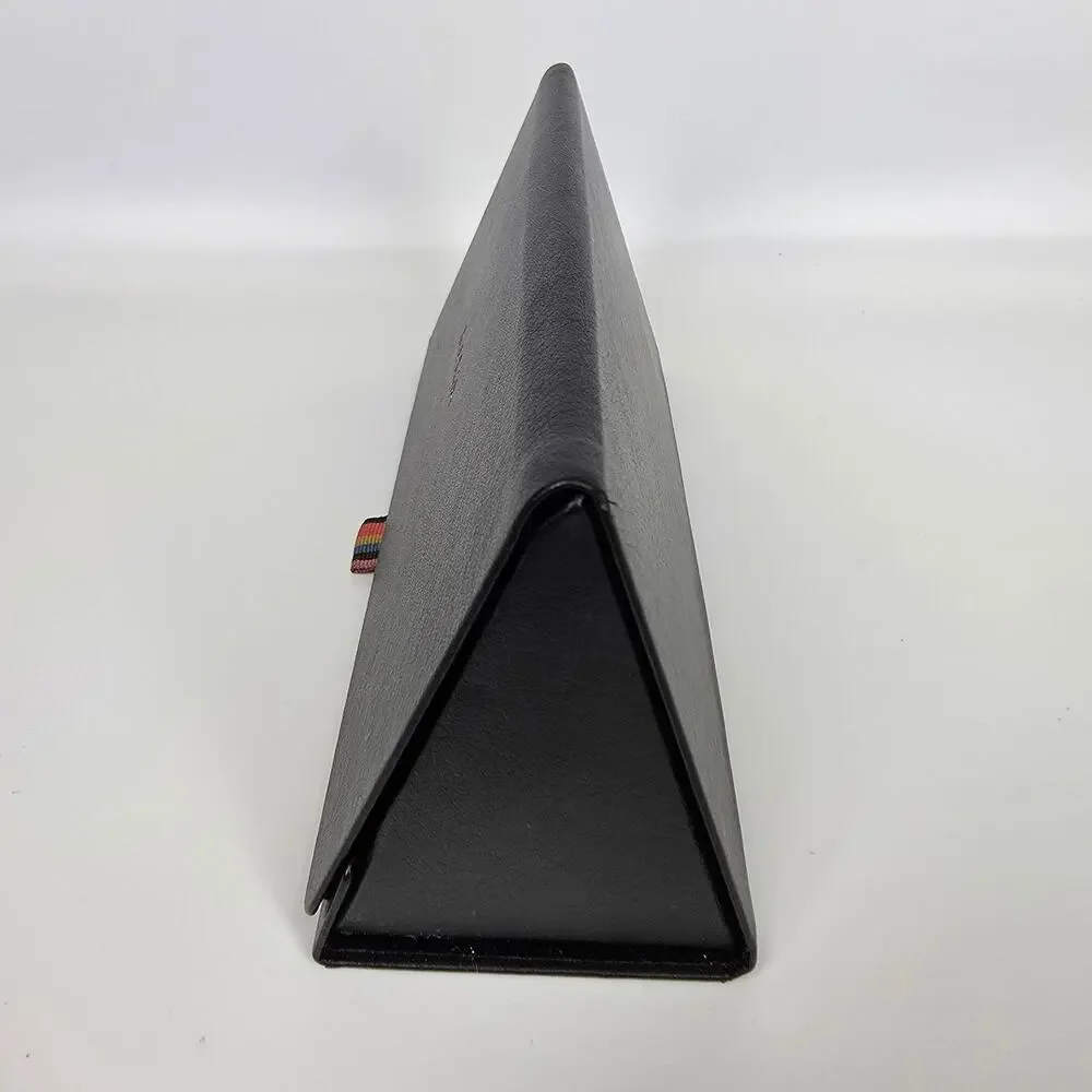 PAUL SMITH TRIANGLE HARD SHELL EYEGLASS CASE + MULTI‑STRIPE CLOTH – BLACK – 6